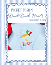 Load image into Gallery viewer, Duck duck heart striped tee