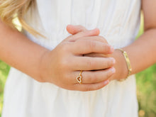 Load image into Gallery viewer, Little Girls 14k Gold-Plated Pink Open Heart Baby Ring