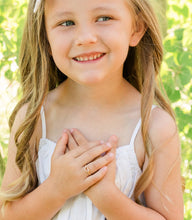 Load image into Gallery viewer, Little Girls 14k Gold-Plated Pink Open Heart Baby Ring