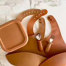 Load image into Gallery viewer, Silicone Catch Bib Set - Terracotta