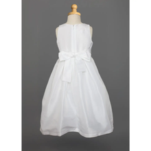 Load image into Gallery viewer, Teffeta Bow Communion Dress with Bubble Hem