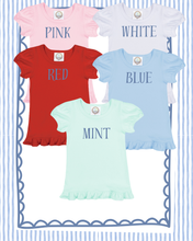 Load image into Gallery viewer, Lovely Stamps Ruffle Tee
