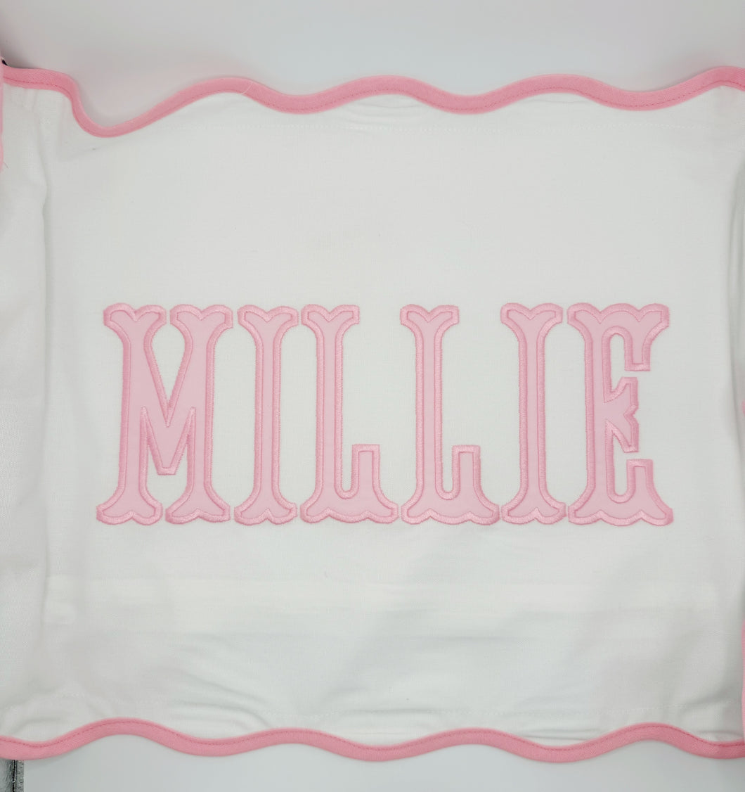 Scallop Pillow Case with appliqué