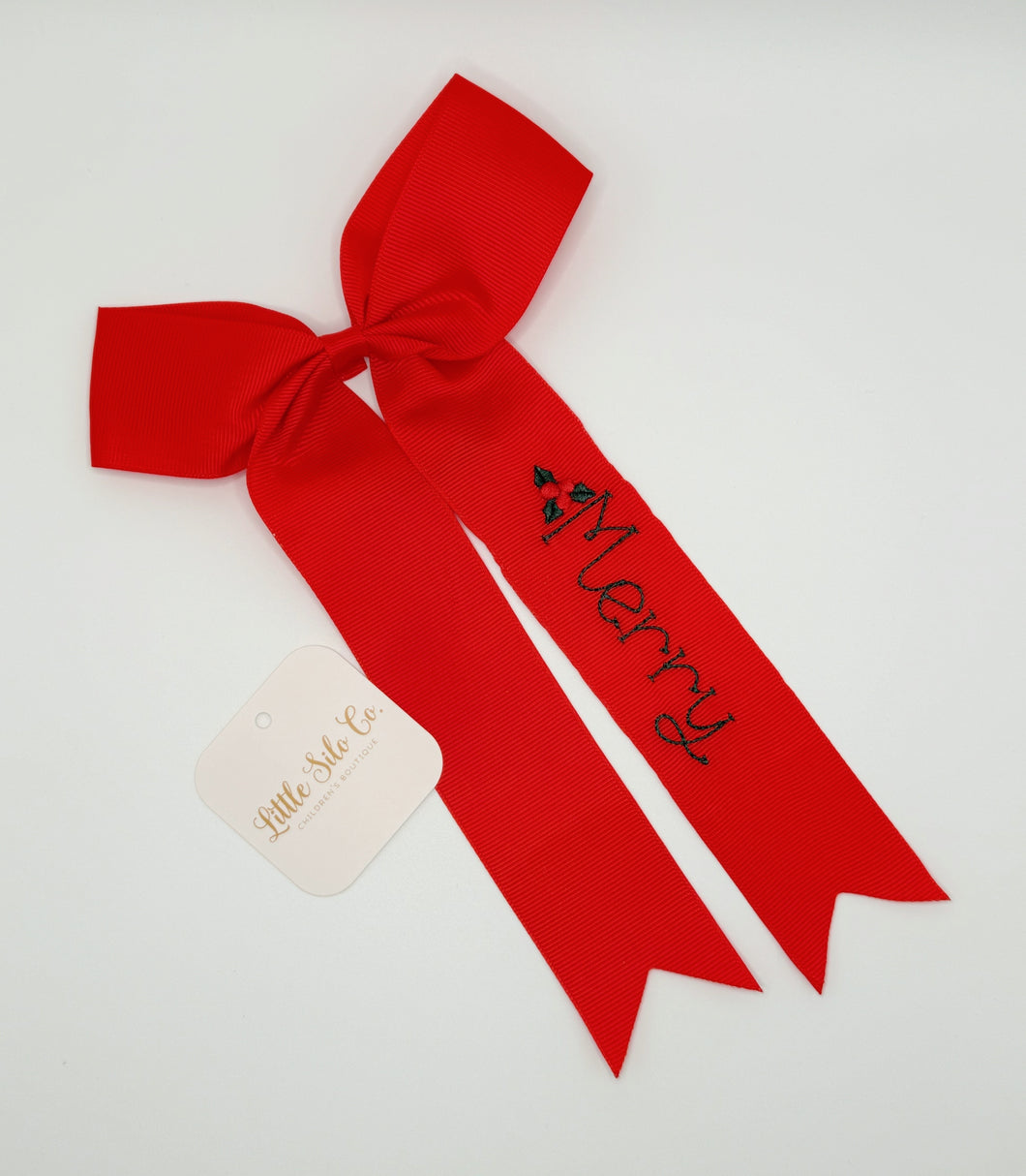 Merry Stitched cheer Bow