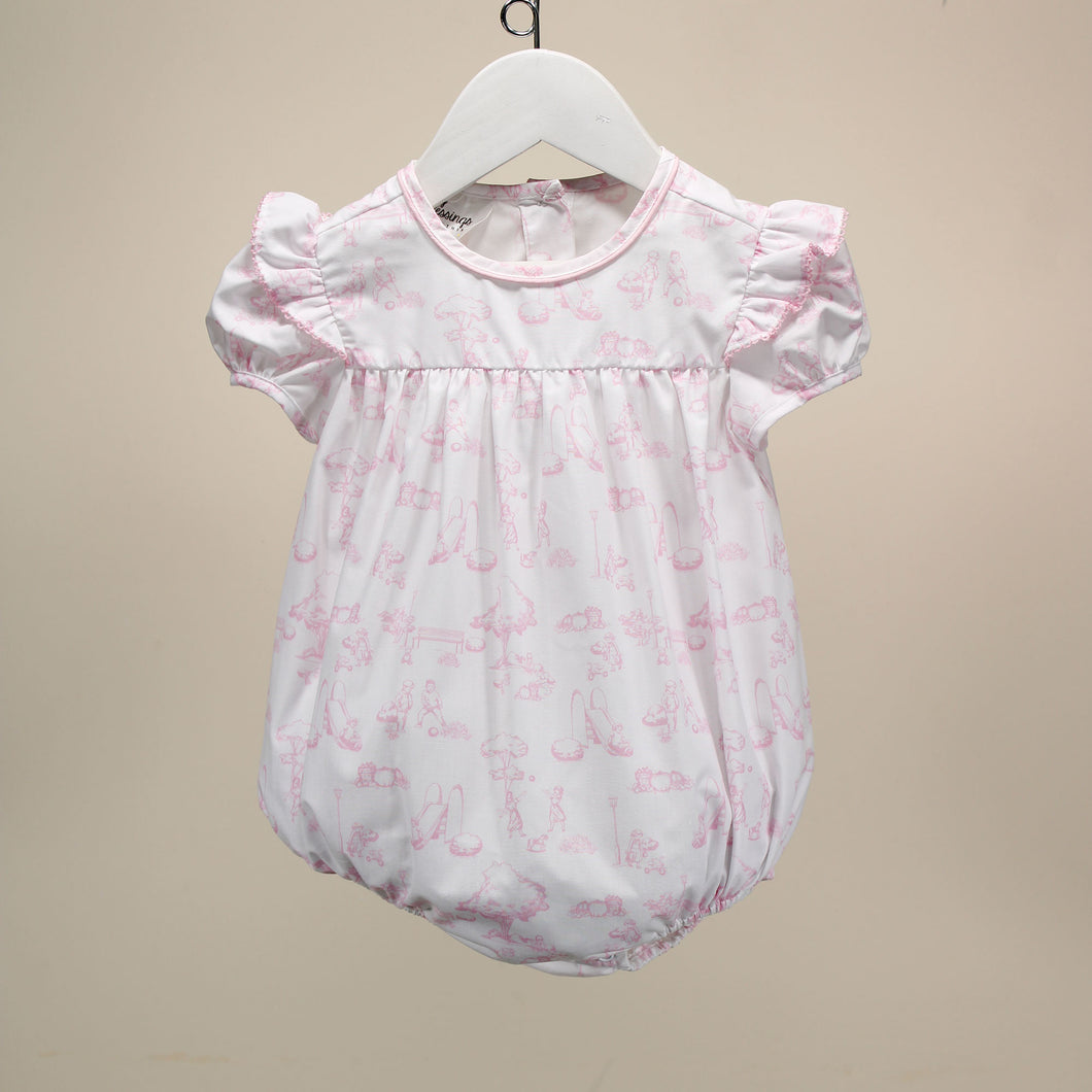 Toile de Jouy Pink Everly Bubble