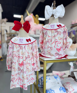 Bow Trio Smocked Bloomer Set