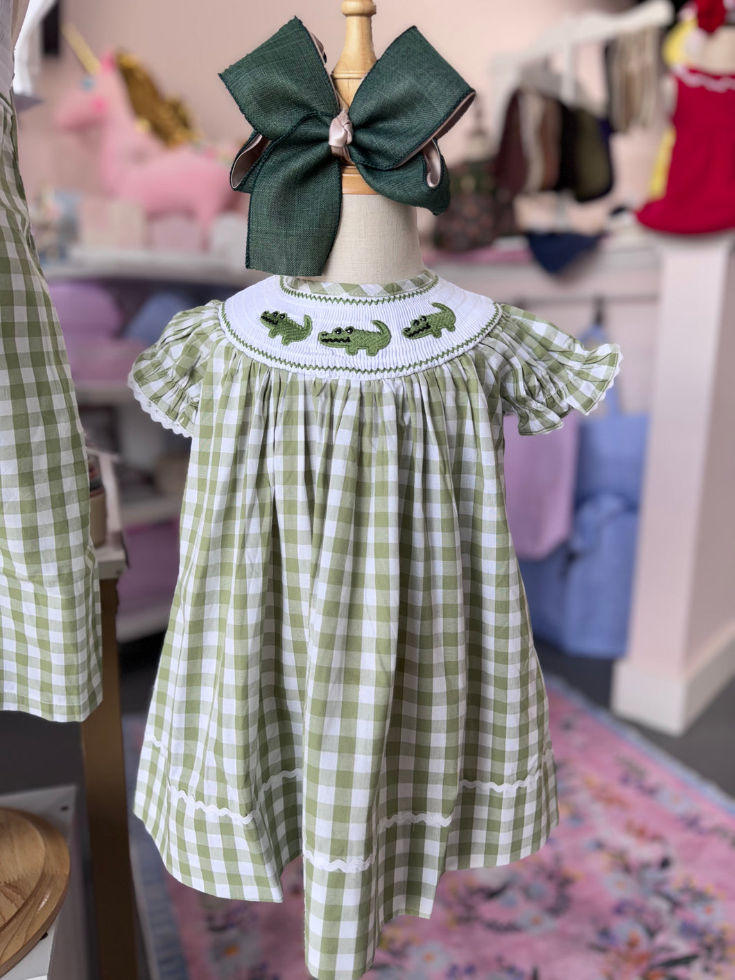 Smocked Alligator Bishop Dress