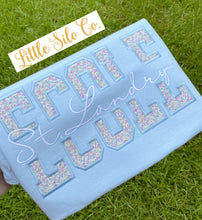 Load image into Gallery viewer, Split Varsity Font Tee
