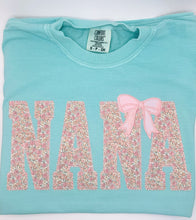 Load image into Gallery viewer, Floral Name Appliqué with Bow Detail
