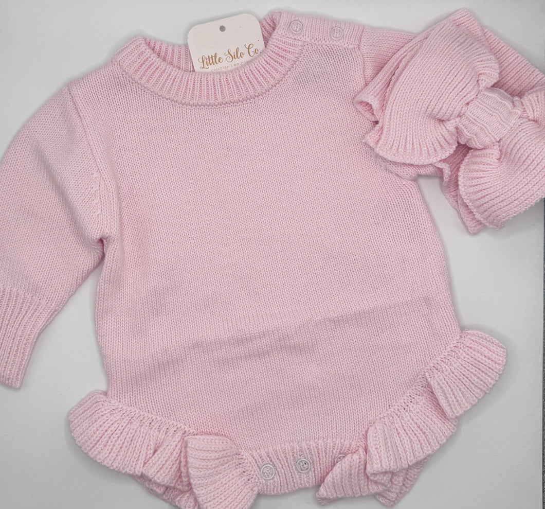 Kaley Knit Romper with Ruffles