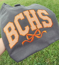 Load image into Gallery viewer, BCHS Satin Bow Applique Sweatshirt
