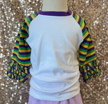 Load image into Gallery viewer, Mindy Mardi Gras Ruffle Top
