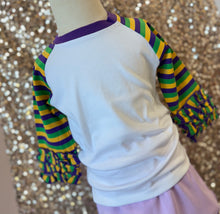 Load image into Gallery viewer, Mindy Mardi Gras Ruffle Top
