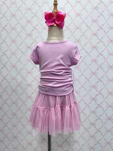 Presley Pink Ruffle Skort Set