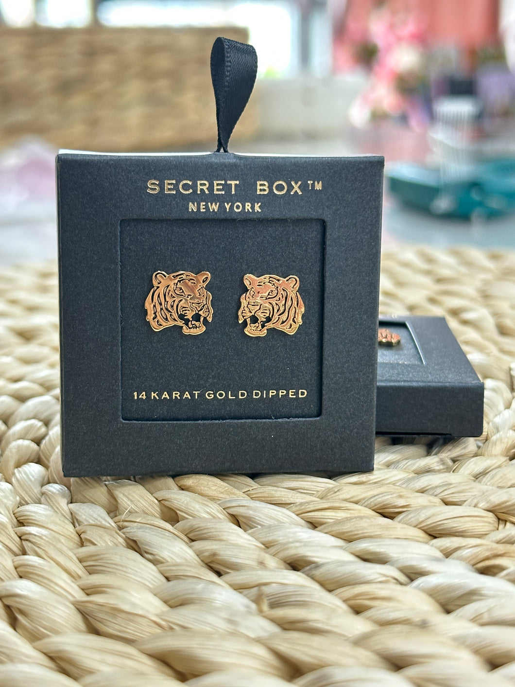 14k Gold Dipped Tiger Studs