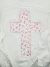 Load image into Gallery viewer, Cross Applique with Lace Trim Sweatshirt
