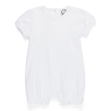 Load image into Gallery viewer, Puff Sleeve Ruffle Leg Romper
