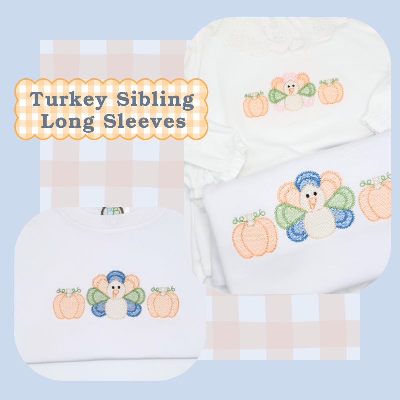 Turkey Trio Embroidery Top