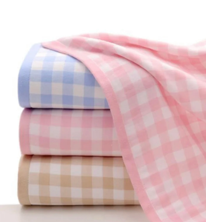 Gingham Print Terry Towels