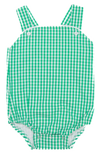 Load image into Gallery viewer, Unisex Spring Green Gingham Sunsuit
