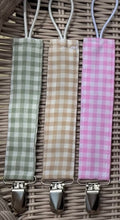 Load image into Gallery viewer, Gingham Paci Clips
