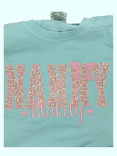 Load image into Gallery viewer, Floral Name Appliqué with Bow Detail
