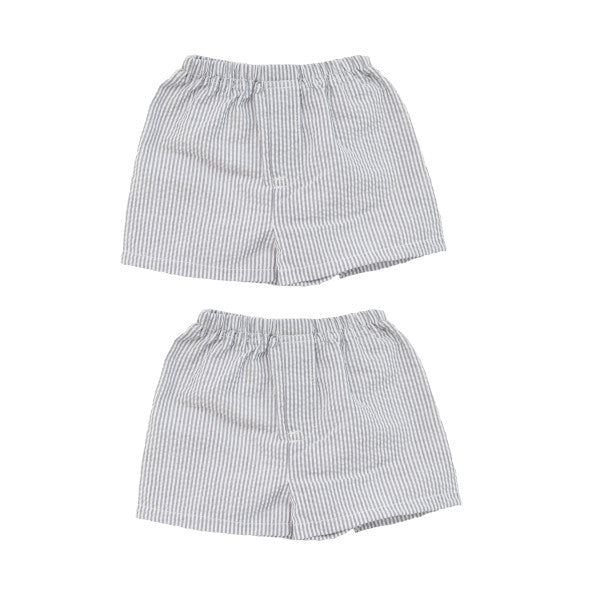 Grey Seersucker Shorts
