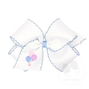 King Grosgrain Bow with Moonstitch - Birthday Balloons