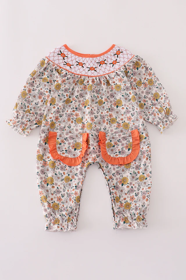 Florals are for Fall Smocked Romper