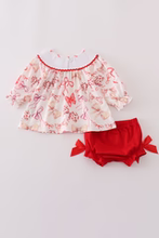 Load image into Gallery viewer, Bow Trio Smocked Bloomer Set
