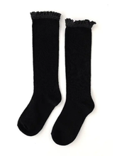 Load image into Gallery viewer, Fancy Lace Black Knee Socks
