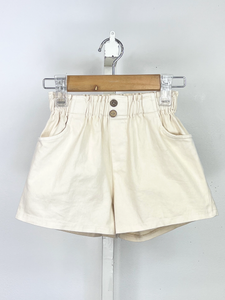 Beige Paperbag Shorts