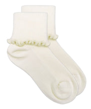 Load image into Gallery viewer, Jefferies Ripple Edge Ivory Socks - 2211
