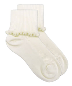 Jefferies Ripple Edge Ivory Socks - 2211