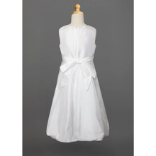 Load image into Gallery viewer, Beaded Teffeta Bow Communion Dress
