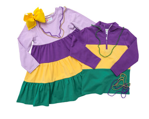 Color Block Mardi Gras Pullover