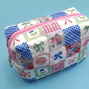 Quilted Cotton Cosmetic Bags