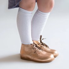 Load image into Gallery viewer, White Cable Knit Knee High Socks

