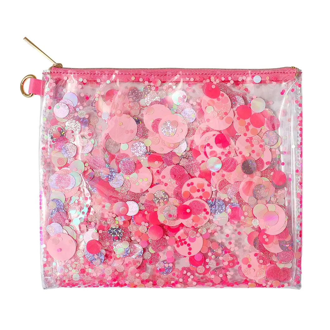 Pink Party Clear Confetti Everything Pouch