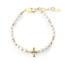 Eve 14 Gold-Plated Cross Baby Bracelet
