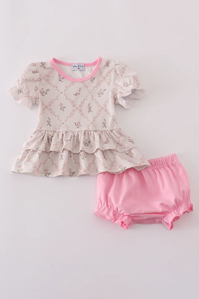 Pink Petals Bloomer Set