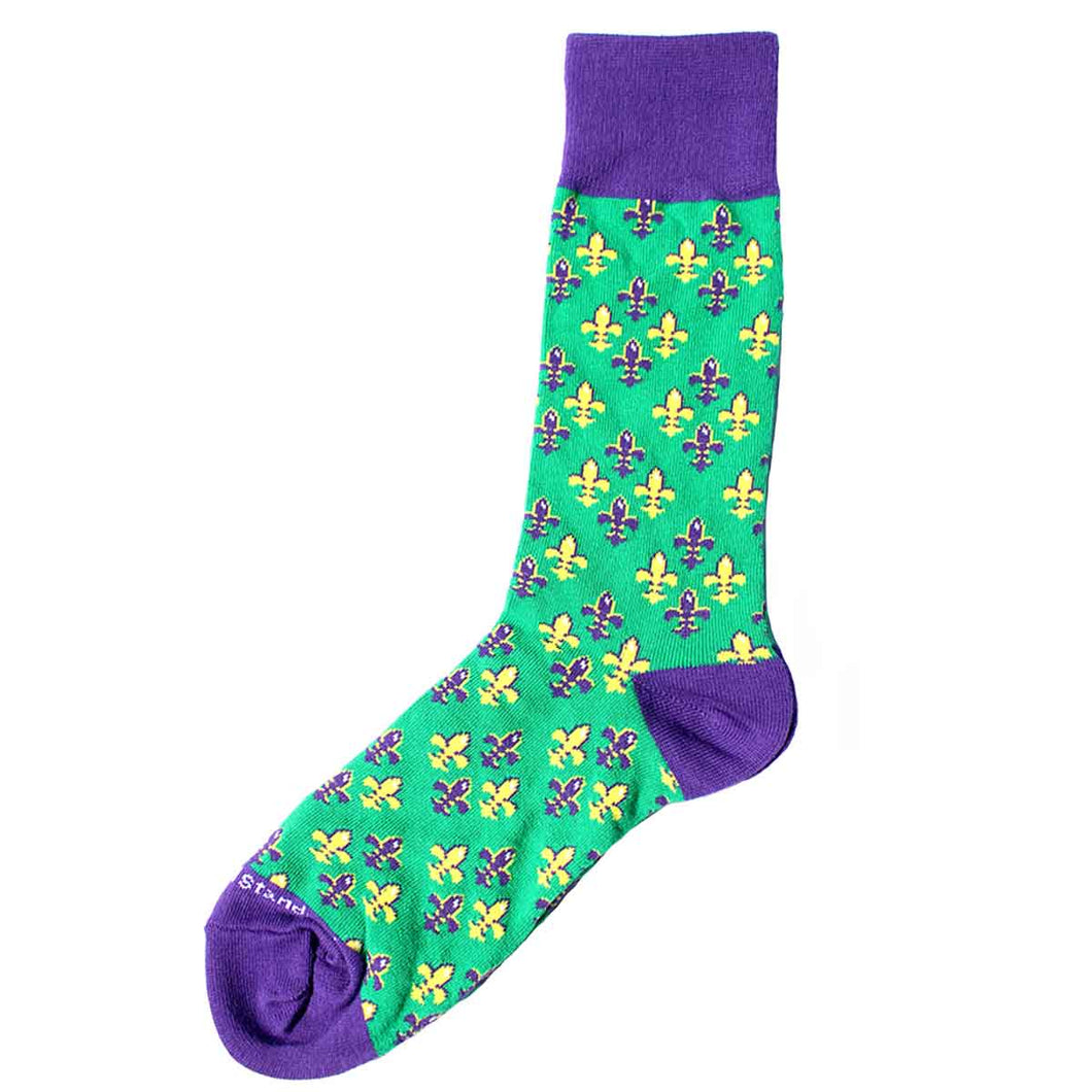 Adult Bon Temps Socks-Mardi Gras