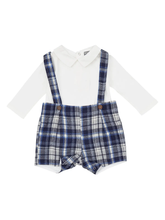 Load image into Gallery viewer, Sam Blue Plaid Suspenders Set
