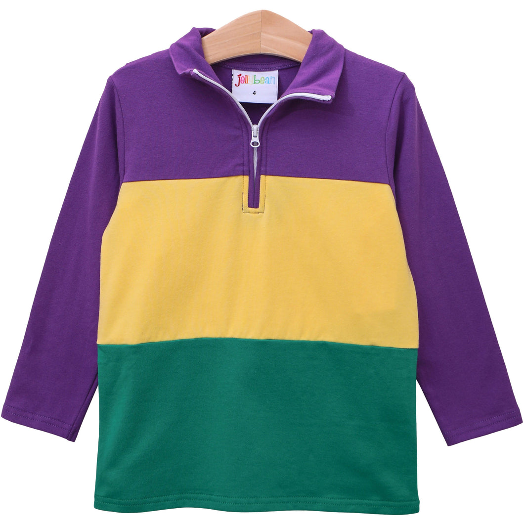 Color Block Mardi Gras Pullover