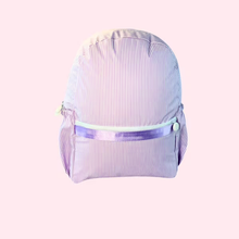 Load image into Gallery viewer, Lilac Preppy Purple Stripe Medium Backpack with Pockets
