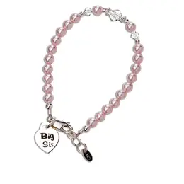 Big Sis Pink & Sterling Silver Pearl Braclet