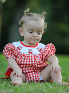 Cherry Trio Smocked Bubble