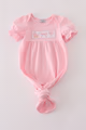 Baby Girl Embroidered Knotted Gown