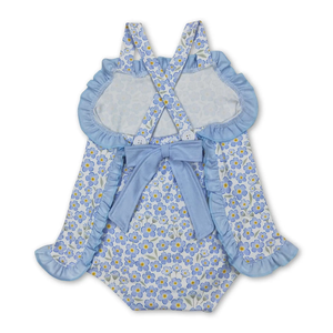 Blue Daisy Ruffle Romper