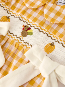Thanksgiving Time Smocked Bubble